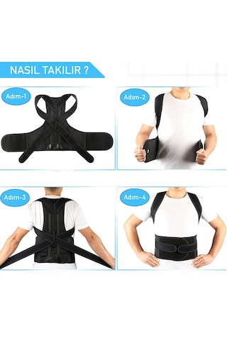 Erkek Dik Duruş Korsesi Dik Durmayı Sağlayan Korse Siyah