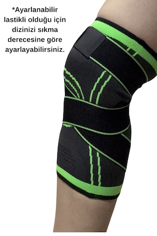 Medikal Dizlik Ayarlanabilir Diz Koruyucu Set Desteği 1 Adet Yeşil