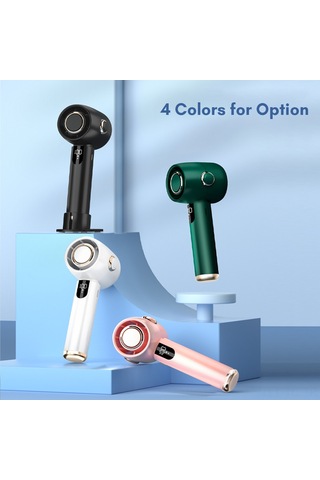 Skycity Siyah Taşınabilir Turbo El Vantili Led Ekranlı 5 Seviye Hızlı Hızlı Sesli Dahili Li-poly Batarya Siyah