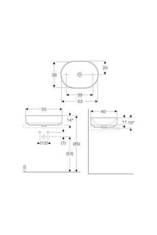 Geberit Variform Çanak Lavabo Oval 55 CM 500.774.01.2