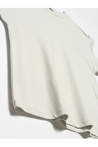 3504 Bisiklet Yaka Penye T-Shırt-Gri