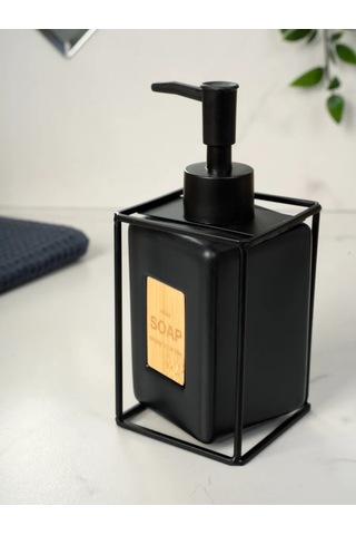 Denezo Seramik Sıvı Sabun Dispanseri, Banyoda Kullanım İçin Dağıtıcı 355464691 Siyah