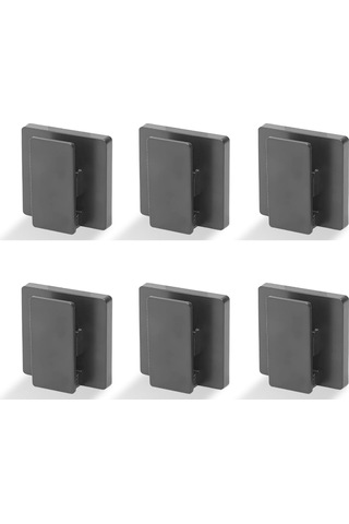 Geeksen Siyah Zımba Kanca Seti 6 Adet - Delme Yok Otomatik Yapışkan - Kaymazsız Yaylı Tutucu Duvar Takımı Siyah