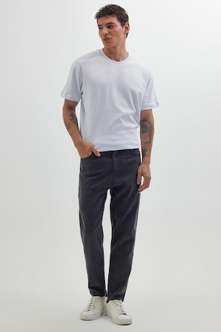 Tudors Erkek Regular Fit Bol Kesim Denim Yıkamalı Efektli Esnek Gri Jean Kot Pantolon-34494