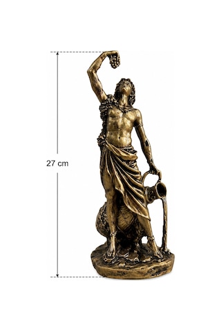 27 Cm Dionysos Şarap Tanrısı Heykeli Antik Yunan Mitolojisi Gold Dekoratif Biblo Ev Ofis Dekoru