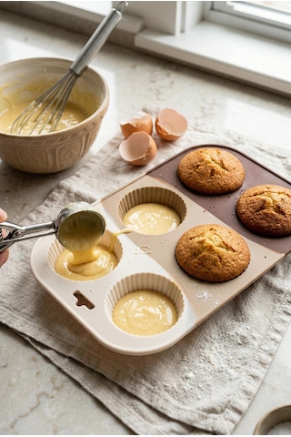 Kahve Rengi 6 Lı Silikon Kek Ve Çikolata Kalıbı & Muffin Kabı Pişirme Gereci 16x25 Cm Çok Renkli