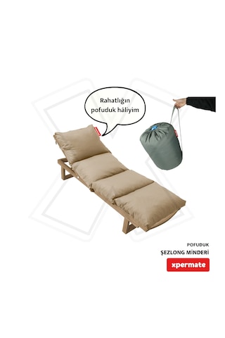Xpermate Pofuduk Şezlong Minderi 60x180x12cm Su İtici, Bej