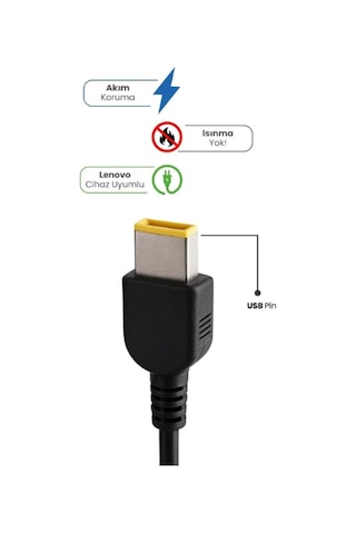 20v 4.5a Usb Pin 90w Lenovo İçin Laptop Adaptör