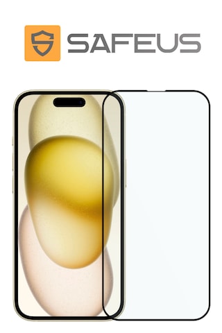 Safeus Tam Kaplayan Parmak İzi Bırakmayan Safir Ekran Koruyucu Cam Apple iPhone 15 Uyumlu İle