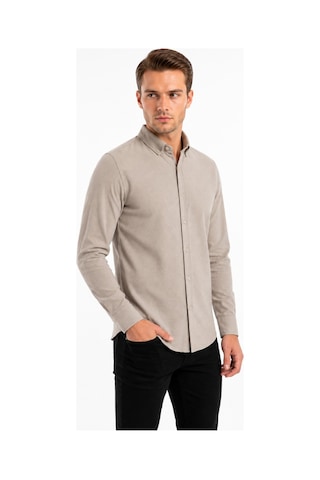 Foterman Erkek Spor Slim Fitt Uzun Kol Gömlek Bgl-st05438 Bej