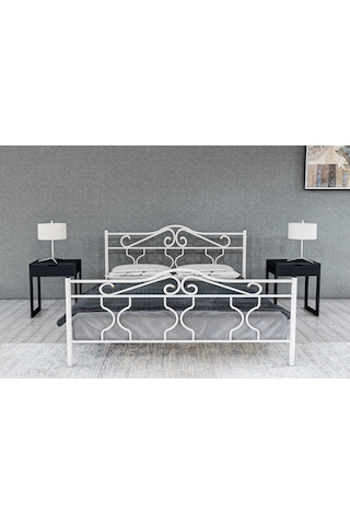 Metalia Gm 301 Gold Çift Kişilik Metal Karyola Beyaz 150X200