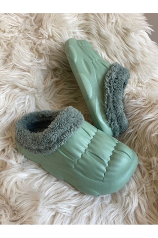 Akınal Bella Ortopedik Ultra Yumuşak Yünlü Unisex Ev Terliği Nil Yeşili