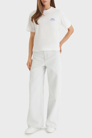 Calvin Klein Bayan T Shirt Lv047f801g Yaf Beyaz BEYAZ