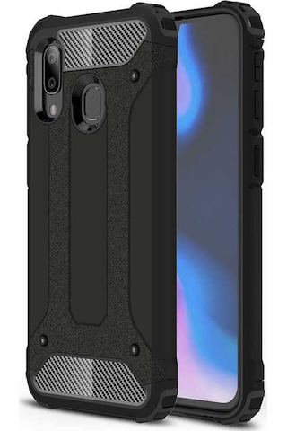 Noktaks - Xiaomi Uyumlu Xiaomi Redmi 7 - Kılıf Çift Katman Zırh Tank Crash Military Kapak - Siyah T8666 Siyah
