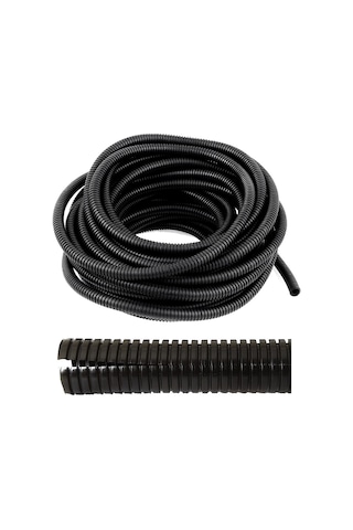 12mm Yarıklı Spiral Hortum Kablo Gizleme İzolasyon Borusu Esnek Siyah