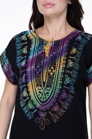 Kısa Kol Pamuk Hitit Uzun Elbise Saray Renkli Sry Rnkl-saray Renkli