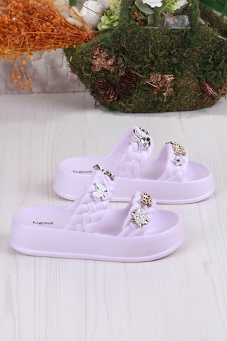 Fort Bella E423 Plaj Deniz Havuz Terliği Hafif Rahat Esnek Kız Çocuk Terlik Pudra