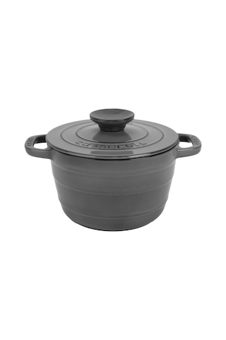 Lava Döküm Yuvarlak Tencere Döküm Demir Kapak Experience Majolik Serisi Çap Ø 23cm Gri Sku: Smg8690010576446 Açık
