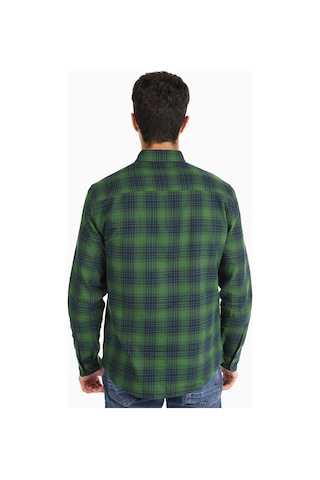Colin's Colins Slim Fit Kareli Yeşil Erkek Uzun Kol Gömlek Yeşil