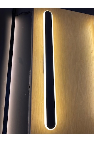 Ilgaz Aydınlatma 58 Cm 18w Dekoratif Stıck Aplik 3000k Sarı Işık Elektrik Bağlantısı Gerektirir Modern Şık Led Aplik Siyah