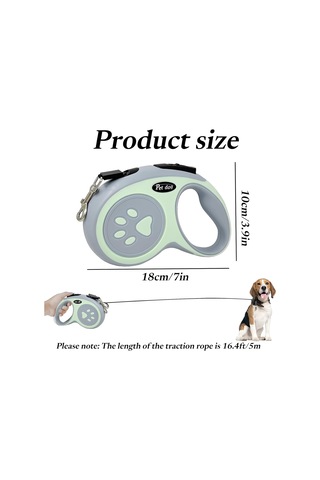 Otomatik Köpek Tasması 5 Metre Yeşil Geri Çekilebilir Kilitli Makara Sistemi Dayanıklı Şerit Halat Ergonomik Kaymaz Sap Küçük Ve Orta Irk Köpekler İçin Gezdirme Tasması