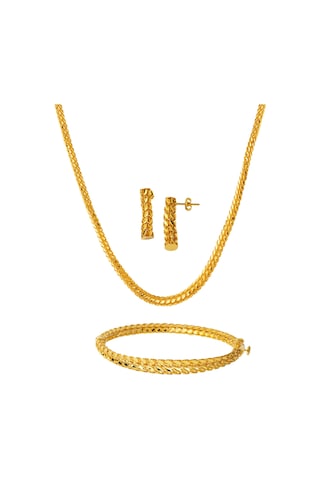 Bilezikci Kelepçe Bilezikli 22 Ayar Altın Set