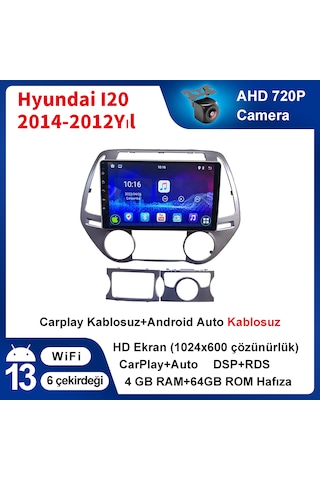 Hyundai I20 2014-2012yıl Android 4gb Ram 64gb Rom Carplay Multime