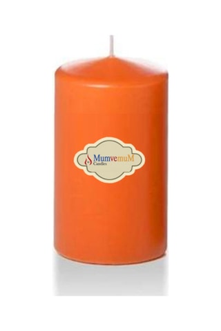 3 Lü Turuncu Set Mum Çap :6 Cm Mavi