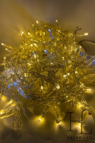 2.5 M Flaşlı 152 Ledli 24 Saçaklı Eklenebilir Ip65 Dış Mekan Şeffaf Kablolu Dekoratif Led Işık Gün Işığı Beyaz