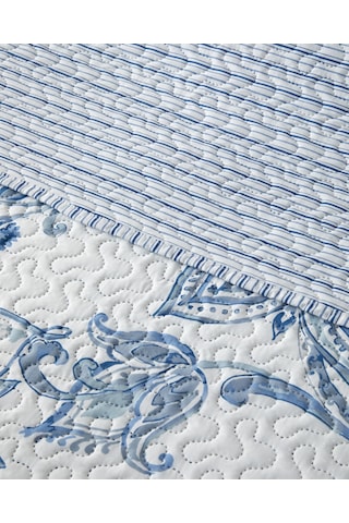 Nuit Paisley Çift Kişilik Yatak Örtüsü Takımı 200x220 Cm Mavi