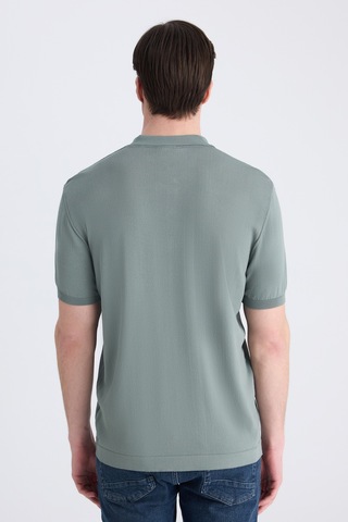D's Damat Ds Damat Slim Fit Koyu Yosun Düz Örgü Yazlık Rayon Triko T-shirt 4hf069421001m Ky1