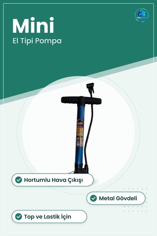Şişirme Pompası Mini El Tipi Hava Basımı Hortumlu Top Ve Lastik Ş