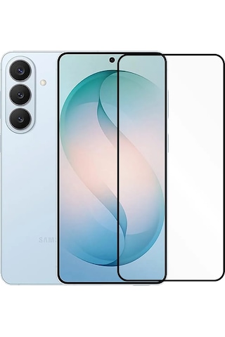 Samsung Galaxy S26 Plus Uyumlu Anti Static Toz Tutmayan Çerçeveli Temperli Ekran Koruyucu Cam