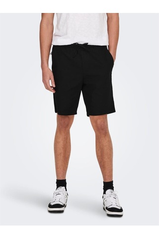 Only & Sons Onslinus 0007 Cot Lin Shorts Noos Erkek Şort-26438 - XS Siyah