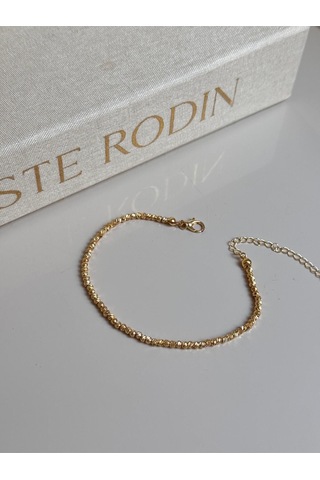 Altın Kaplama Dorika Boncuklu Kadın Halhal Ayarlanabilir Şık Yazlık Aksesuar Altın