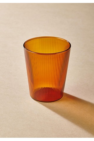 The Mia Striped Borosilikat Cam Bardak Amber 400 Ml