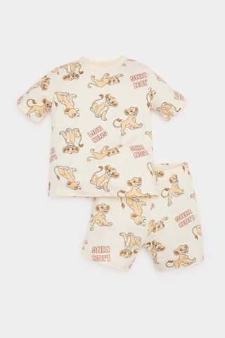 DeFacto Erkek Bebek Disney Lion King Pijama Takımı Kısa Kollu Penye Üst Beli Lastikli Şort E4775A525SMOG579 Turuncu