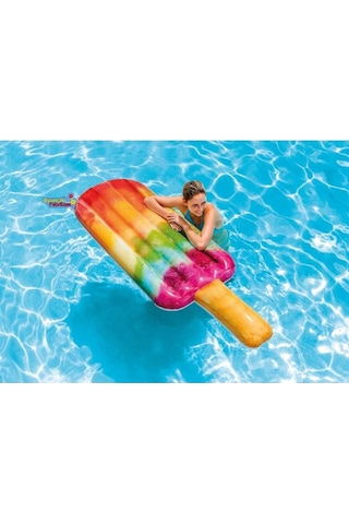 intex 58766 Şişme Renkli Buz Dondurma Yatak 191x76 Cm Çok Renkli