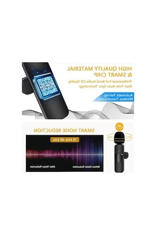 Kablosuz Yaka Yaka Mikrofon İphone İpad Profesyonel Klip Mikrofon - Kablosuz Yönlü Kondenser Kayıt 2 Mikrofon Röportaj Video Podcast Vlog Youtube