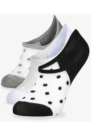 Bolero Bayan Puantiyeli 3'lü Şeffaf Babet Çorap Çok Renkli
