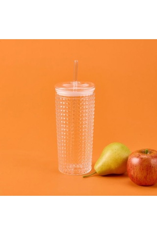 Mien Pipetli Cam Bardak - Şeffaf - 550 Ml Şeffaf