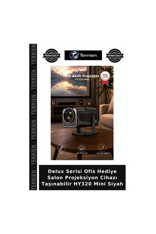 Delux Serisi Ofis Hediye Salon Projeksiyon Cihazı Taşınabilir Hy320 Mini Siyah