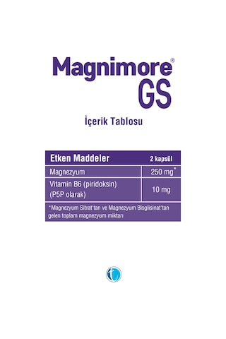 Magnimore GS Magnezyum 60 Bitkisel Kapsül Bisglisinat Sitrat