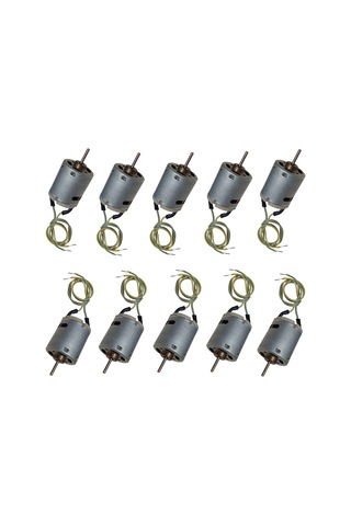 10 Adet 30cm Kablo Lehimli 12v Dc Motor Hobi Oyuncak Elektrik Deney Motoru