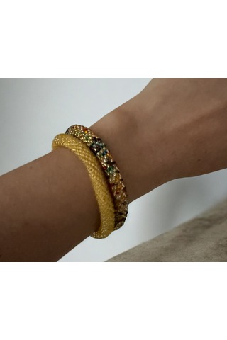 Chichibeads Mirella El Yapımı İkili Set Bileklik Altın
