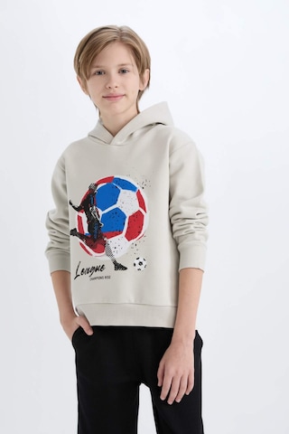 DeFacto Erkek Çocuk 2'li Takım Kalın Kapüşonlu Baskılı Sweatshirt Beli Lastikli Eşofman Altı D6870A824CWGR492