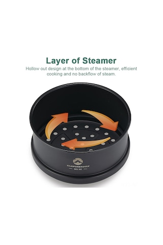 Mufunye Kamping Ve Piknik İçin Ti Kaplı Paslanmaz Çelik Ocak, Sierra Kaserası İle Kullanıma Uygun, Gıda Buharlamak İçin Taşınabilir Buhar Tepsisi - Siyah Bks-362 Siyah