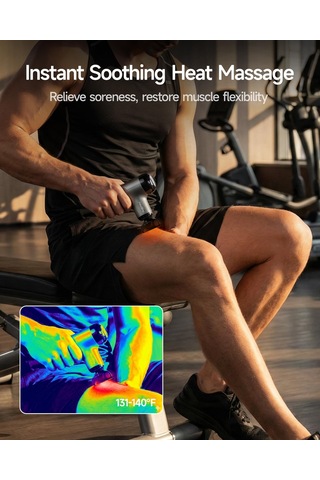 Heychy Mini Isı Masaj Tabancası, Derin Doku Masaj Tabancası, Sporcular İçin 4 Masaj Başlığı İle Taşınabilir Kas Masajı