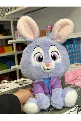 Judy Mor Peluş Tavşan Oyuncak 30 Cm Yumuşak Sevimli Tavşan Peluş Açık Bej