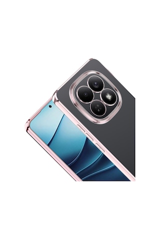 Redmi Note 15 Pro 4g Kılıf Köşeleri Renkli Şeffaf Kamera Korumalı Silikon Luxury Kapak Rose Gold